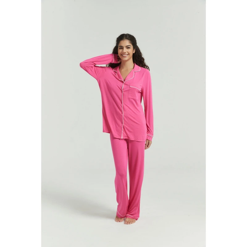 Image of Be You Long Sleeve Modal Pyjamas - Pink Pink 16 - 18