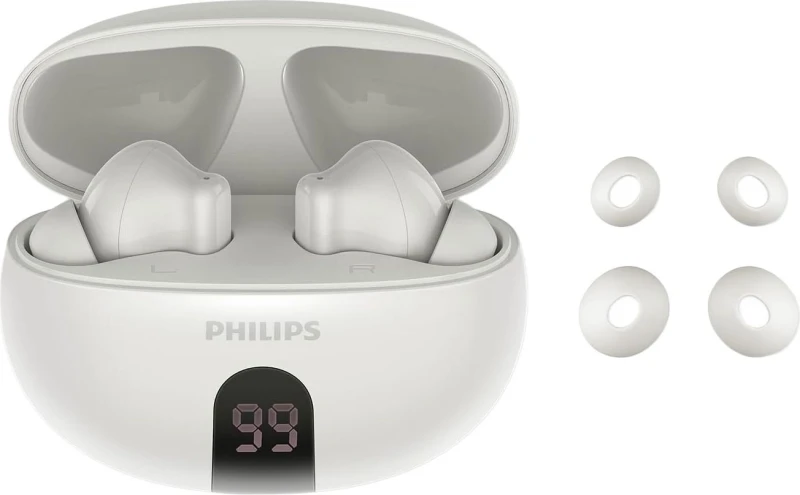 Image of Philips TAT2520 True Wireless Noise Cancelling Earbuds - White