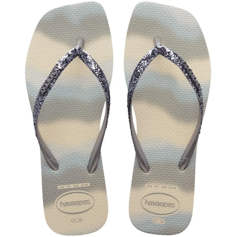 Image of Havaianas Sparkly slim square party flip-flops For Her Havaianas Party Beige Female 43/44