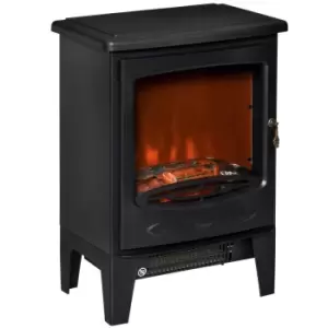 Image of Etna 1.8kW Freestanding Electric Fireplace Stove with Realistic Flame Effect - Black