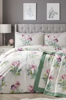 Image of 'Macy' Fresh Flower Bloom Print Duvet Cover Set