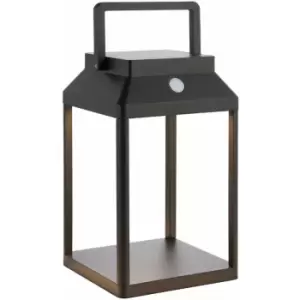 Image of 250mm Solar Powered Outdoor Table Lamp - Warm White LED - Textured Black