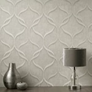 Image of Milano Wave Stone Vinyl Wallpaper Grey
