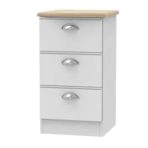 Image of Tilly Ready Assembled 3 Drawer Bedside Cabinet Grey