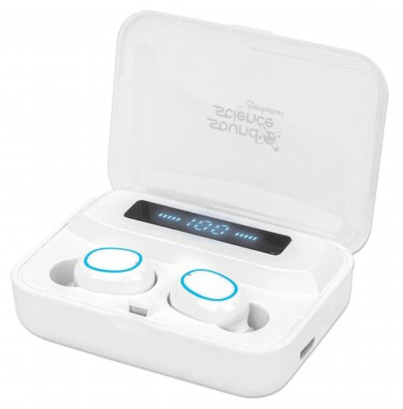 Image of Manhattan Manhattan Bluetooth Earphones, White, Microphone, Integrated Controls, Sweatproof, Noise Isolating, 5 hour usage time, Max Range 10m, Chargi