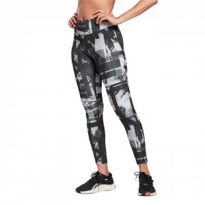 Image of Reebok AOP Tights Ladies - Black/White