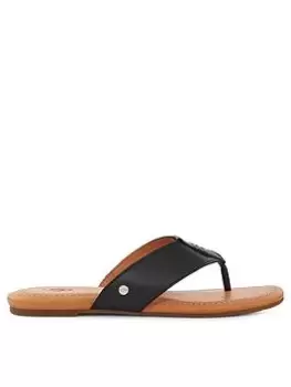 Image of UGG Carey Flip Flops - Black, Size 8, Women
