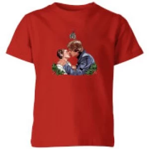 Image of Star Wars Mistletoe Kiss Kids Christmas T-Shirt - Red - 11-12 Years
