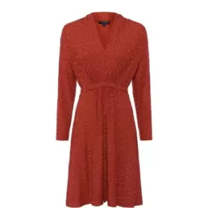 Image of French Connection Sibley Eco Jacquard Jersey Dress - Brown