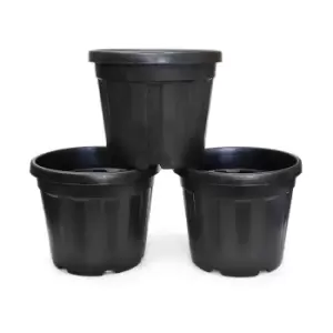 Image of YouGarden Set of 3 Black Grow Your Own Planters 30L