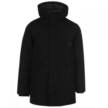 Image of DKNY Logo Hood Parka 84 - Black
