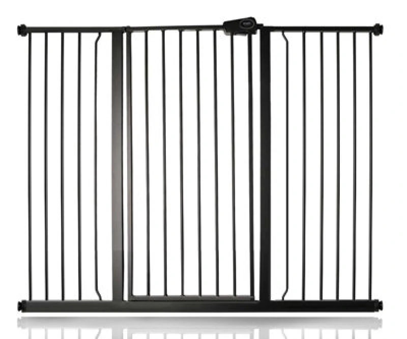Image of Safetots Extra Tall Metal Safety Gate Pressure Fit, 133.2Cm - 140.8Cm, Matt Black, 104Cm In Height, Extra Tall Baby Gate