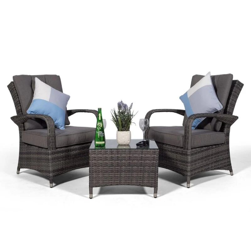 Image of Thats Furniture Giardino Arizona 2 Seat Garden Lounge Chair Set in Grey Grey Unisex