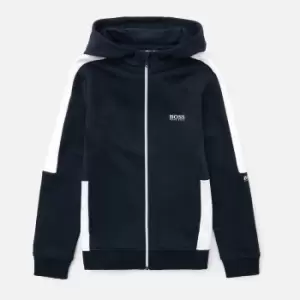 Image of Hugo Boss Boys' Hooded Cardigan Sweatshirt - Navy - 8 Years