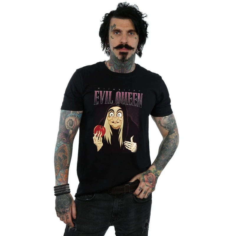 Image of Disney Men Snow White Evil Queen Montage T-Shirt in Black Size: Small Black S Male 5057736807910