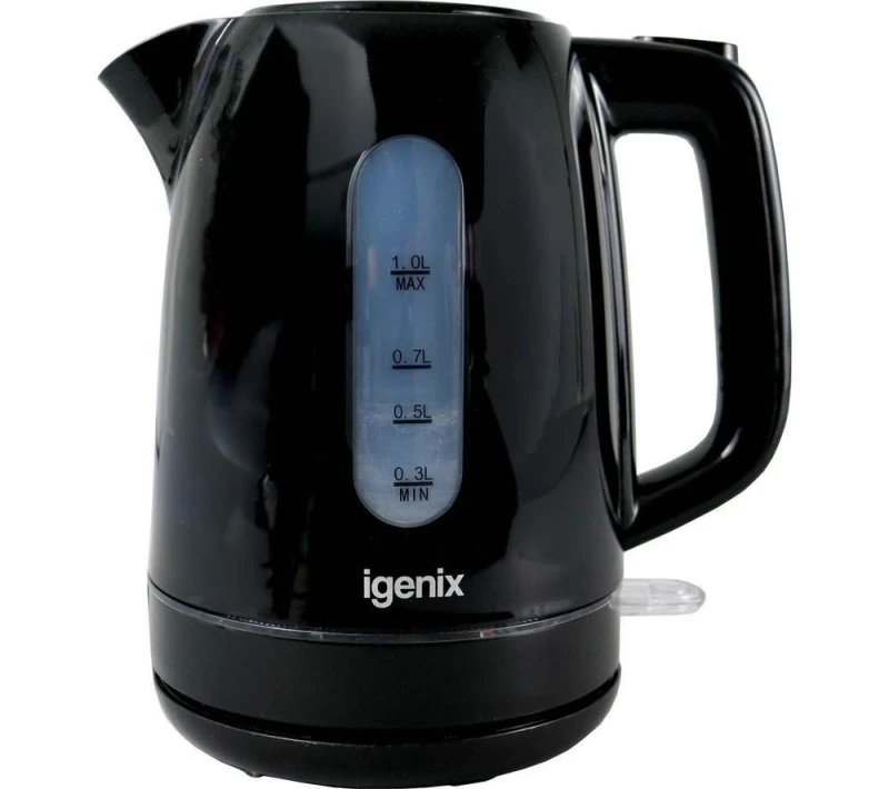 Image of Igenix IGK01022B Corless Electric Jug Kettle, 2200 Watt Rapid Boil, 1 Litre Capacity, Black - Igenix IGK01022B