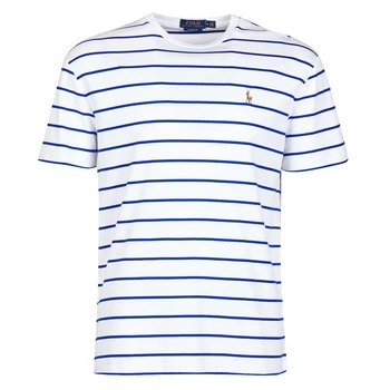 Image of Polo Ralph Lauren T-SHIRT AJUSTE COL ROND RAYE EN PIMA COTON LOGO PONY PLAYER MULT mens T shirt in White - Sizes EU XXL,EU XL