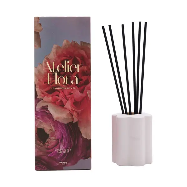 Image of The Aromatherapy Company Atelier Flora 100ml Diffuser - Violet Rose & Raspberry White