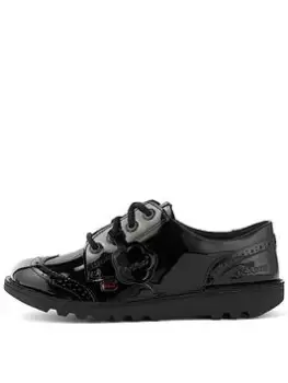 Image of Kickers Junior Kick Lo Brogue Patent Leather, Black, Size 2 Older