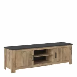 Image of Rapallo 2 Door 189cm Wide TV Cabinet In Chestnut And Matera Grey