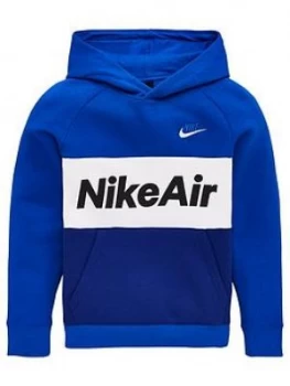 Image of Nike Sportswear Air Older Boys Overhead Hoodie - Royal Blue, Royal Blue, Size S, 8-10 Years
