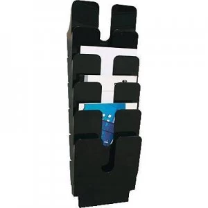 Image of Durable FLEXIPLUS 6 A4 1700008061 Brochure holder Black A4 No. of compartments 6 (W x H x D) 247 x 745 x 100 mm