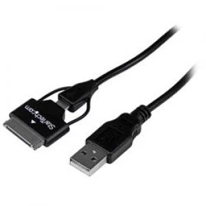 Image of StarTech.com 0.65m (2 ft) Samsung Galaxy Tab Dock Connector or Micro USB to USB Combo Cable
