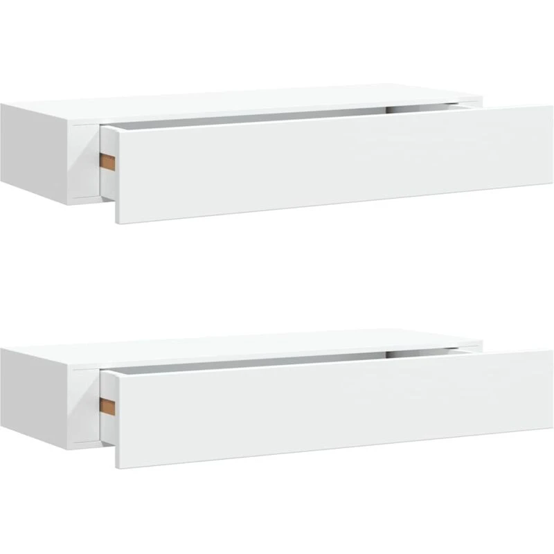 Image of VIDAXL Wall-mounted Drawer Shelves 2 pcs White 60x23.5x10cm mdf Vidaxl 8720286418819