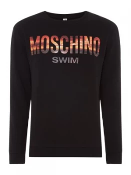 Image of Mens Moschino Logo Sweatshirt Black