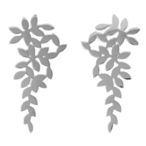 Image of Ladies Sara Miller The Silver Leaf Cluster Earrings