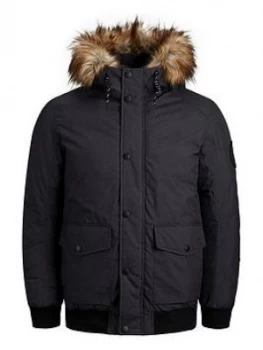 Image of Jack & Jones Junior Boys Bomber Jacket - Dark Grey Melange