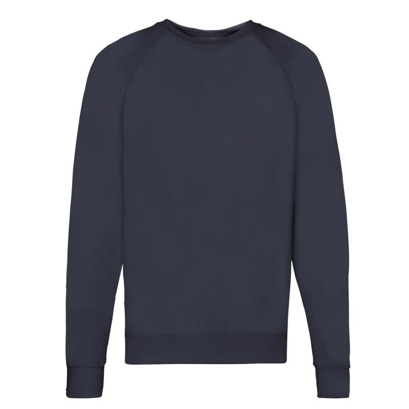 Image of Fruit Of The Loom Fruit of the Loom Men Lightweight Raglan Sweatshirt in Mid Navy Size: Small Mid Navy S Male 5063470706747
