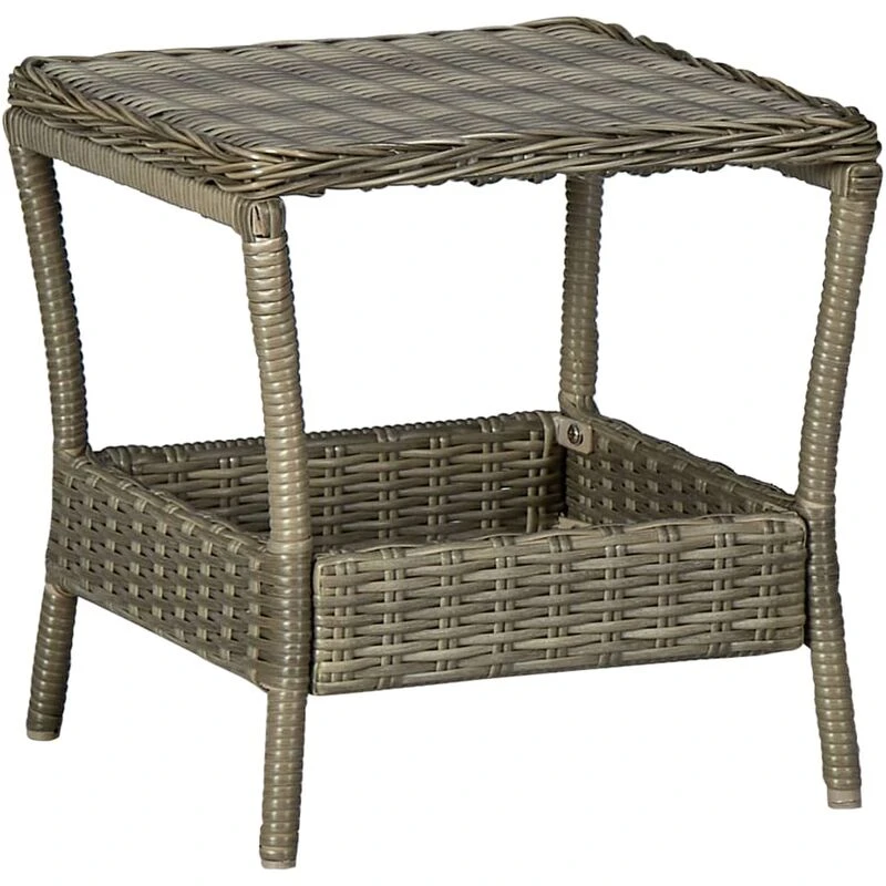 Image of VIDAXL Garden Table Brown 45x45x46.5cm Poly Rattan Vidaxl 8720286156162