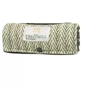 Image of Picnic Rug Blanket Walker Companion Waterproof Backing Cotton Herringbone Olive - Multicoloured