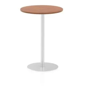 Image of Italia Poseur Table Round 600 Top 1145 High Walnut