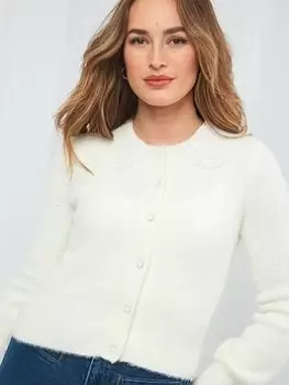 Image of Joe Browns Delicate Lace Collar Cardigan -ivory, Ivory, Size 10, Women