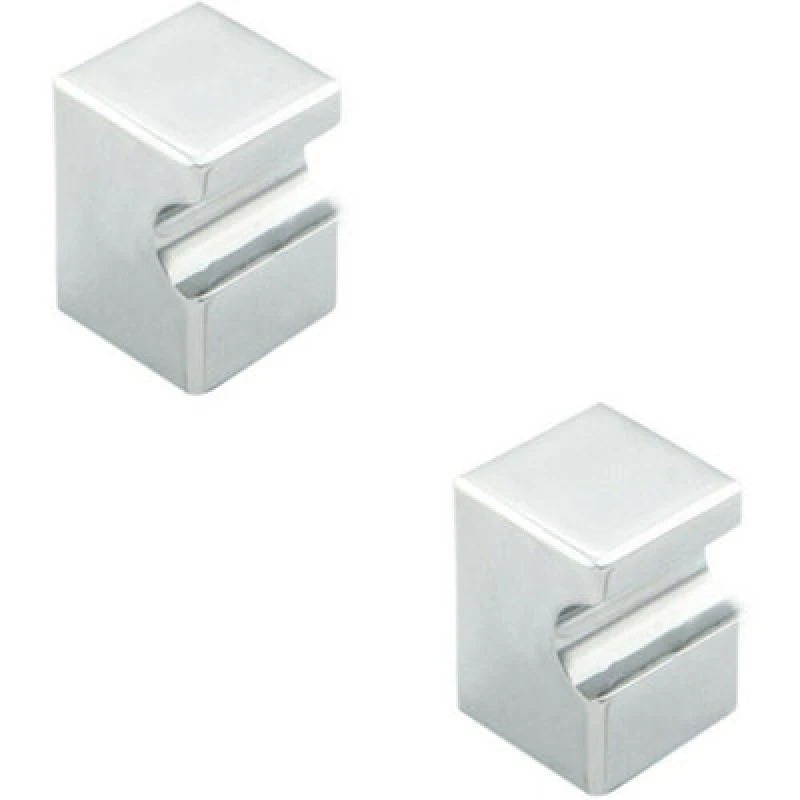 Image of Loops 2x Square Cupboard Door Knob 18 x 18mm 25mm Projection Polished Chrome Multi unisex