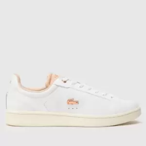 Image of Womens Lacoste Carnaby Pro Leather Trainers Size 7 UK White & Off White