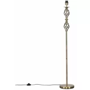 Image of Minisun - Traditional Twist Floor Lamp Base Antique Brass Brushed Chrome Light - Antique Brass