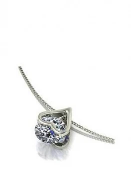 Image of Moissanite 9Ct White Gold 1Ct Total Heart Pendant