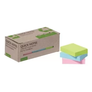 Image of Q-Connect Recycled Notes 38x51mm Pastel Rainbow (Pack of 12) KF17326