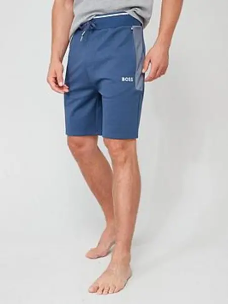 Image of BOSS Bodywear Tracksuit Lounge Shorts - Blue, Size S, Men Blue VFS8K Male S