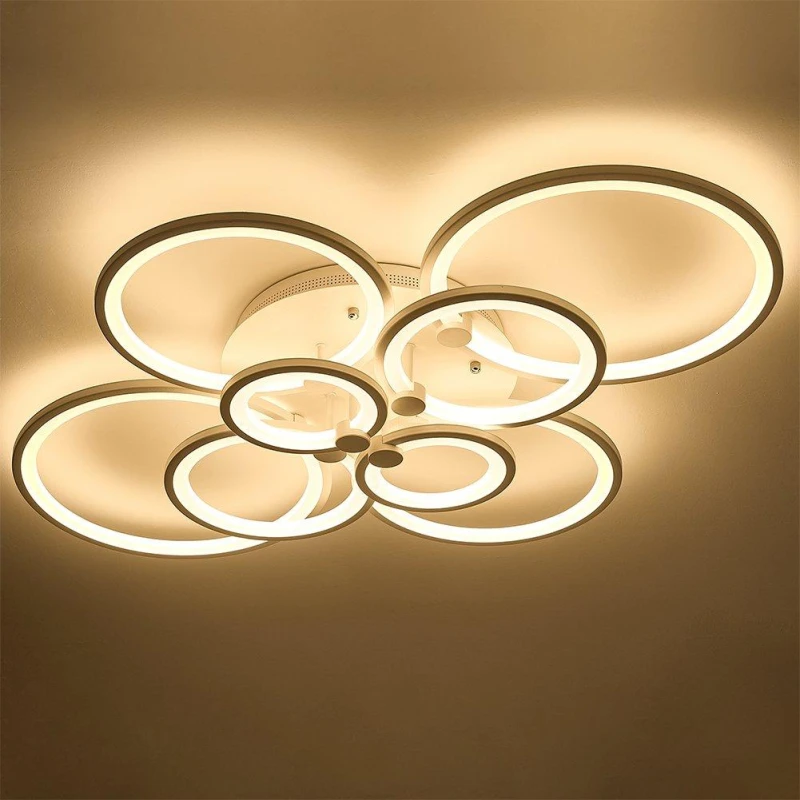 Image of Kabinet UK Modern Circular LED Semi-Flush Ceiling Light White unisex One size