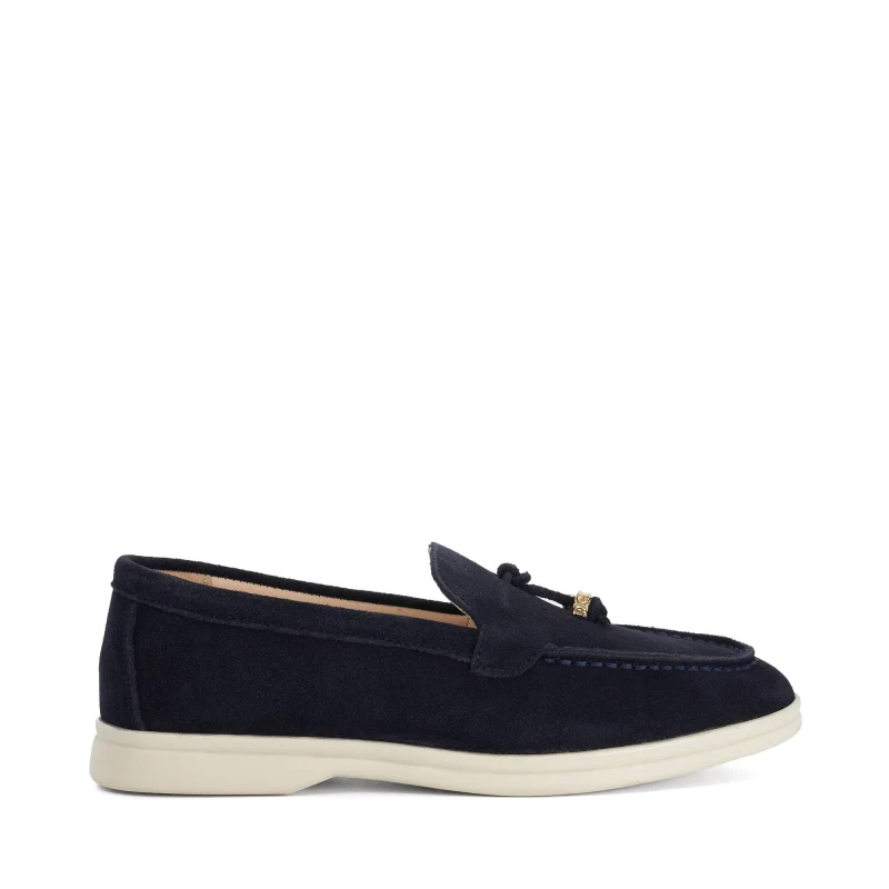 Image of Dune London Womens 'Gasil' Suede Loafers in Navy Size: 5 Navy Female 5