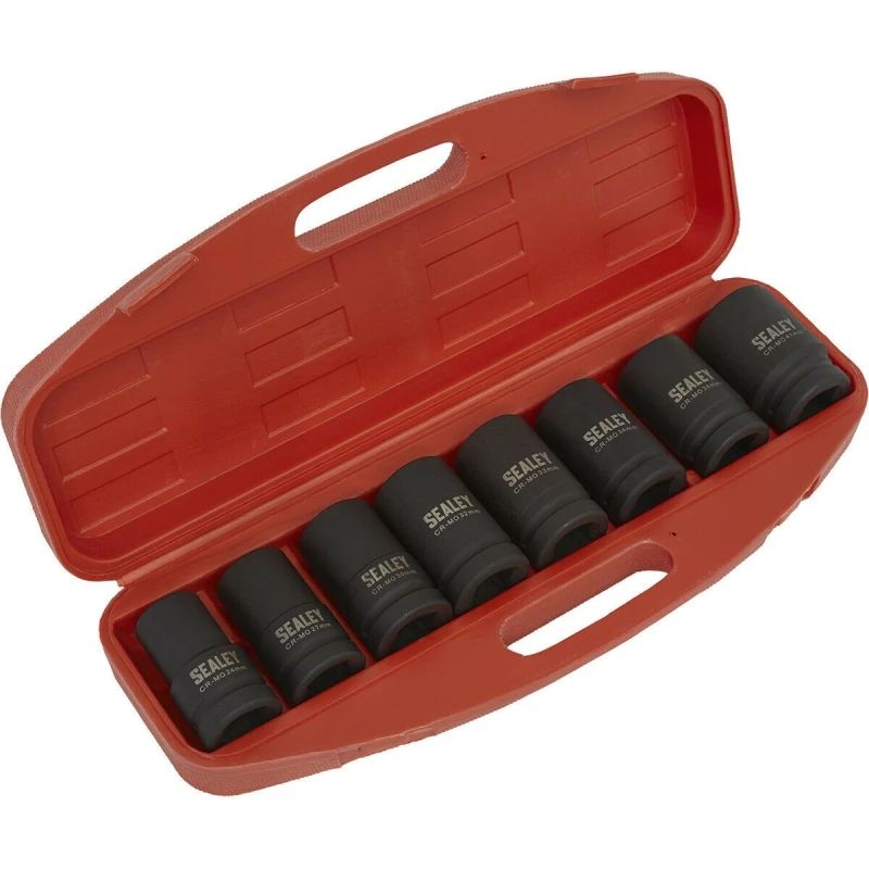 Image of Loops 8 Piece PREMIUM Impact Socket Set - 1" Sq Drive - Deep Sockets - High Torque Multi
