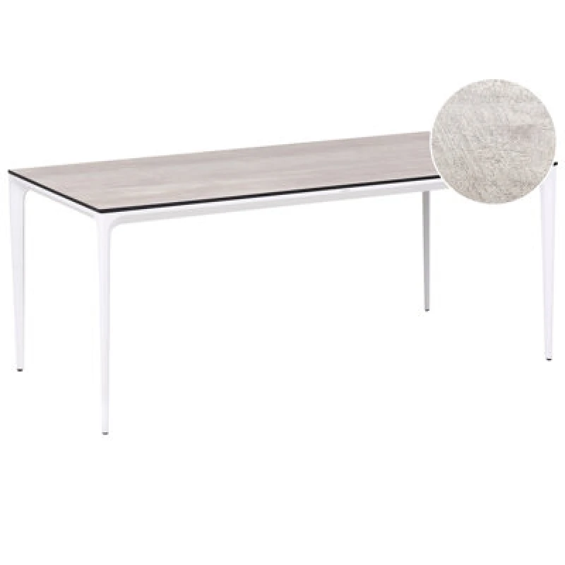 Image of Beliani Garden Dining Table Sovareto 180 Cm 90 Cm Wood-like Light Grey 651943