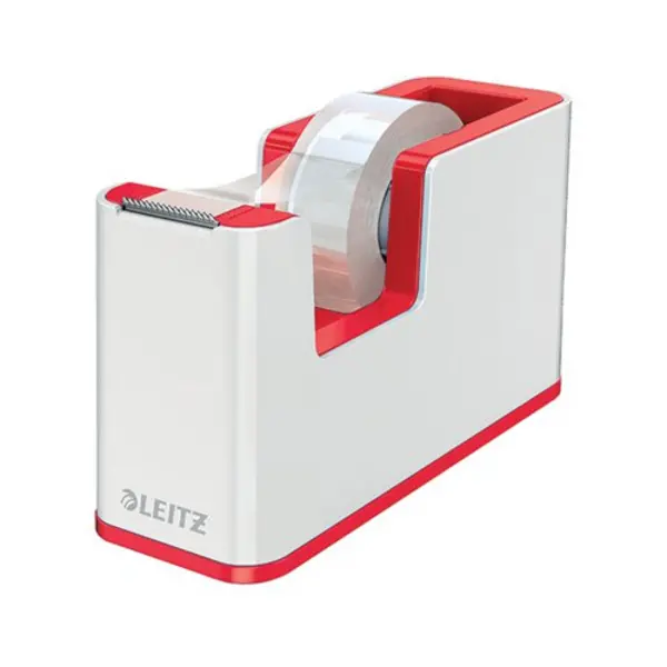 Image of Leitz WOW Tape Dispenser Duo Colour White/Red 53641026