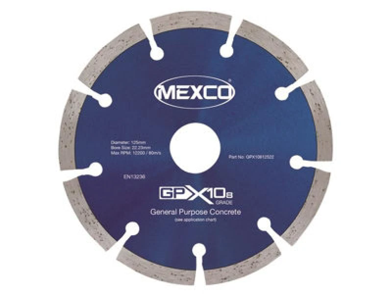 Image of Mexco Gpx10812522 Gpx10-8 Concrete Diamond Blade 125 X 22mm Mexgpx108125