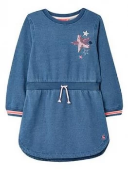 Image of Joules Girls Millie Denim Dress - Denim