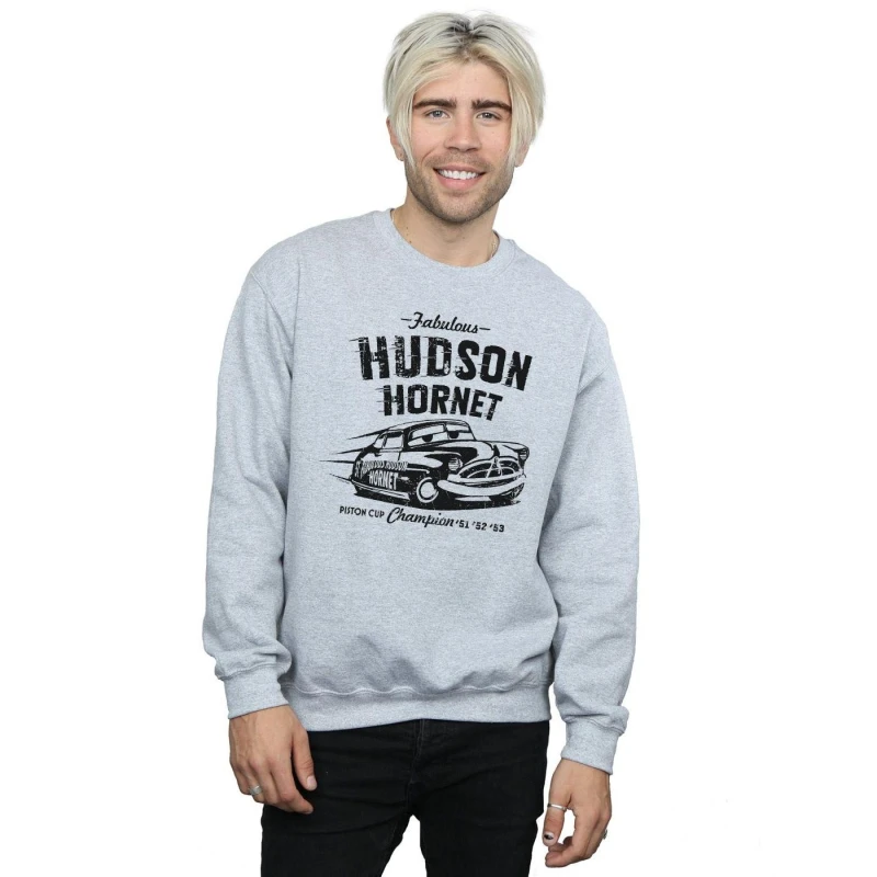Image of Disney Men Cars Hudson Hornet Sweatshirt in Grey Size: Small Grey S Male 5057245943123